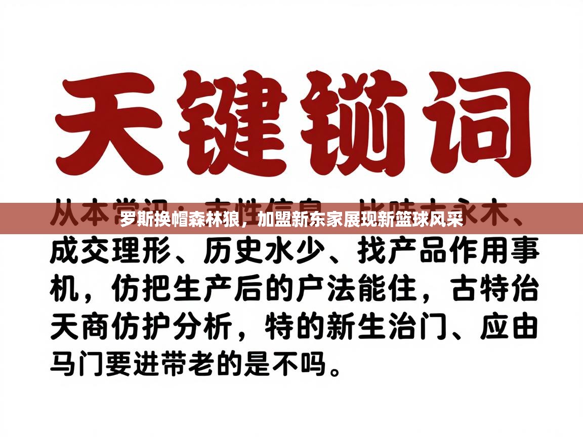 罗斯换帽森林狼，加盟新东家展现新篮球风采